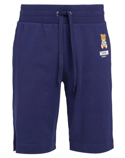 Shop Moschino Man Sleepwear Navy Blue Size Xl Cotton, Elastane
