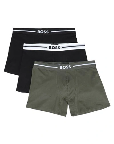 Shop Hugo Boss Boss Man Boxer Military Green Size Xl Organic Cotton, Elastane
