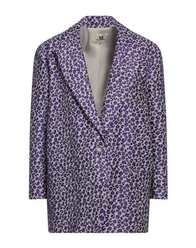 The M .. Woman Blazer Purple Size S Polyester, Polyamide In Purple