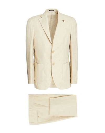 Shop Breras Milano Man Suit Beige Size 40 Linen