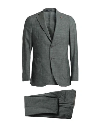 Shop Breras Milano Man Suit Military Green Size 38 Linen