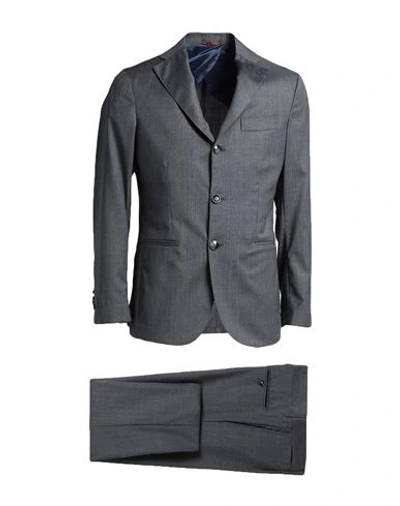 Shop Barba Napoli Man Suit Lead Size 46 Virgin Wool In Grey