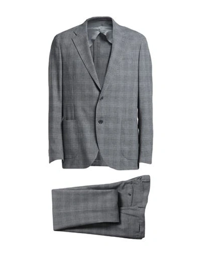 Shop Lardini Man Suit Grey Size 46 Wool, Viscose, Polyester, Elastane