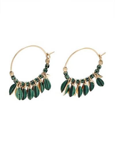 Shop Isabel Marant Woman Earrings Emerald Green Size - Brass, Polyurethane