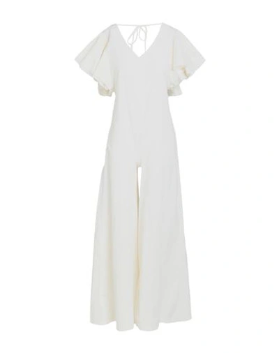Shop Haveone Woman Jumpsuit Ivory Size M Cotton In White