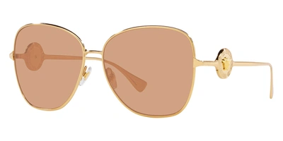Shop Versace Women's 60mm Gold Sunglasses Ve2256-10027d-60