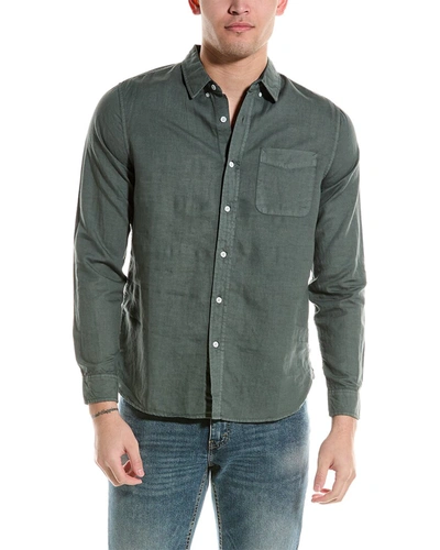 Shop Ag Jeans Colton Linen-blend Shirt In Grey