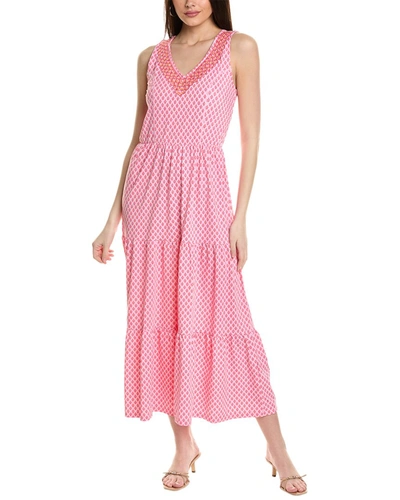 Shop Cabana Life Sleeveless Tiered Maxi Dress In Pink