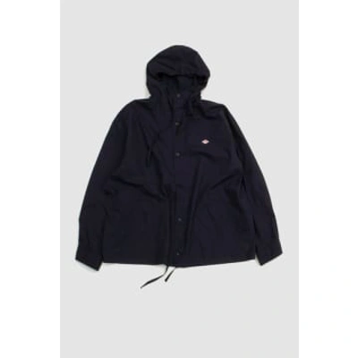 Shop Danton Short Hooded Jacket Navy In Blue