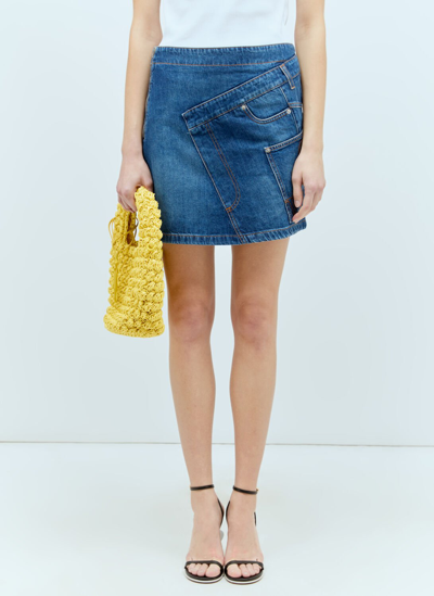 Shop Jw Anderson Twisted Mini Skirt In Blue