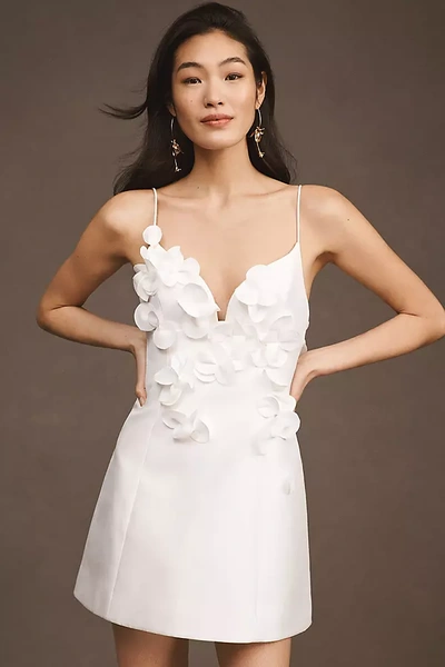 Shop Acler Isla 3d Flower Mini Dress In White