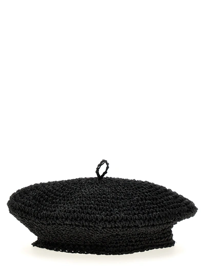 Shop Borsalino Basque Raffia Hats Black