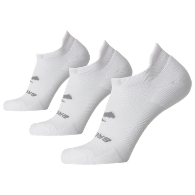 Shop Brooks Mens  Run-in 3 Pack No Show Socks In White