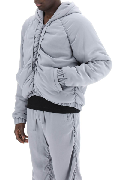 Shop Dolce & Gabbana Cropped Satin Crepe Bomber Jacket In Grey