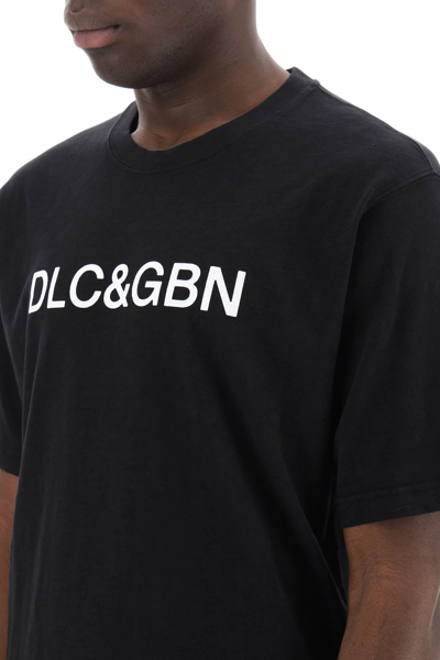 Shop Dolce & Gabbana Crewneck T-shirt With Logo In Black