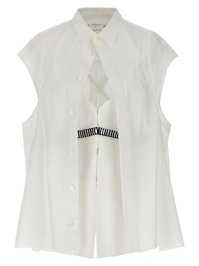 Shop Sacai Overlay Shirt Shirt, Blouse White
