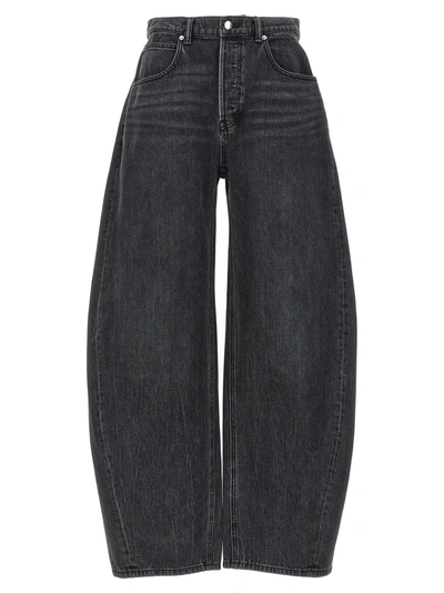 Shop Alexander Wang Oversized Rounded Jeans Gray