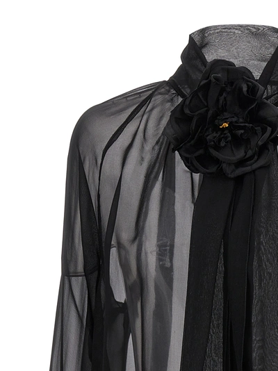 Shop Dolce & Gabbana Rose Chiffon Shirt Shirt, Blouse Black