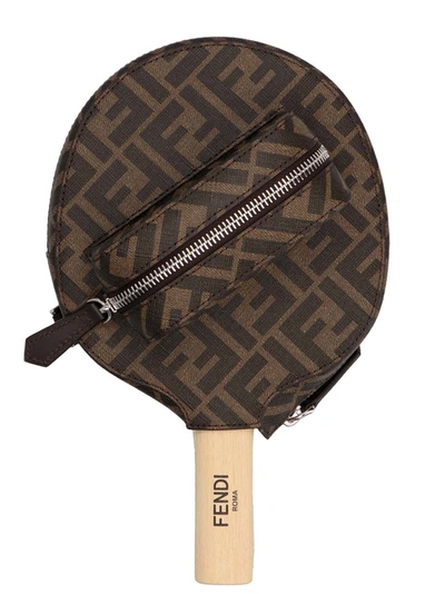 Shop Fendi Set Tennis Da Tavolo Logo Lifestyle Brown