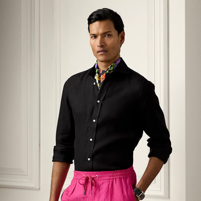 Ralph Lauren Linen Shirt In Black