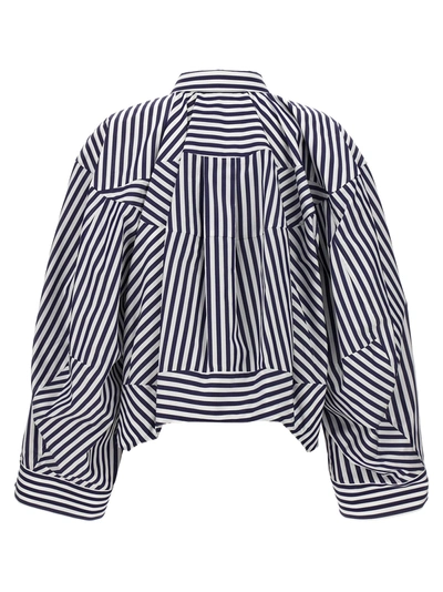 Shop Sacai Striped Shirt Shirt, Blouse Blue