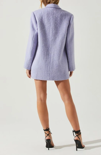 Astr Kindra Brushed Notch Lapel Coat In Periwinkle