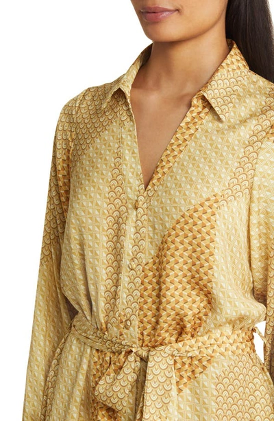 Shop Btfl-life Ivonne Long Sleeve Maxi Shirtdress In Yellow