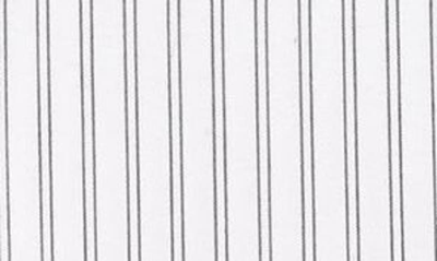 Nordstrom Trim Fit Stripe Non-iron Dress Shirt In White Black Thin Double Stripe