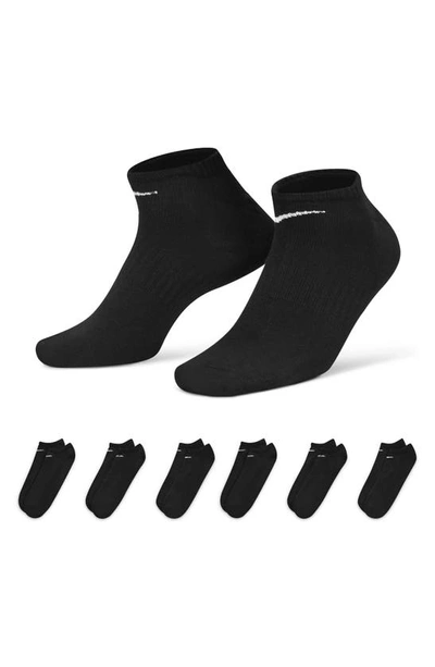 Shop Nike Everyday 6-pack Lightweight Low Cut Socks In Black/white