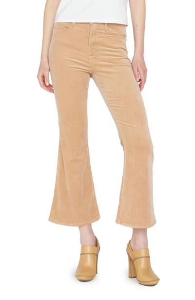 Frame Le Crop Flare Raw Hem Jeans In Light Camel
