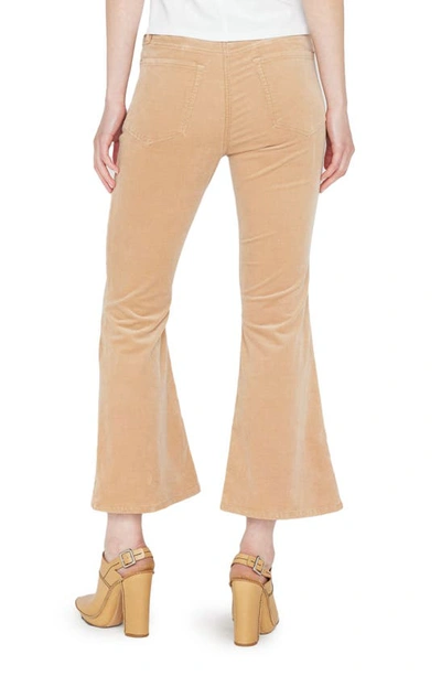 Frame Le Crop Flare Raw Hem Jeans In Light Camel