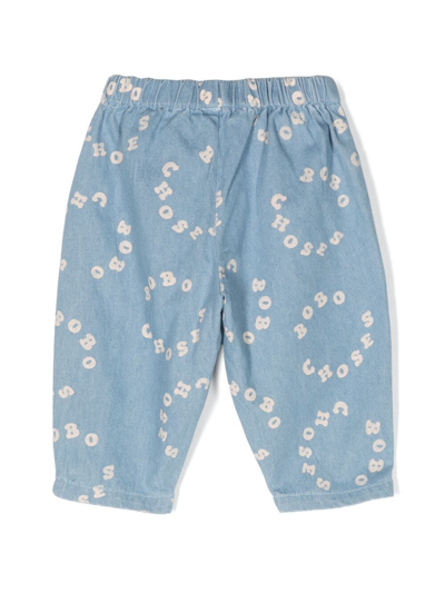 Shop Bobo Choses Baby  Circle Denim Pants In Blue