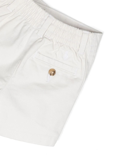 Shop Polo Ralph Lauren Ls Bd Fnshrt-sets-short Set In White