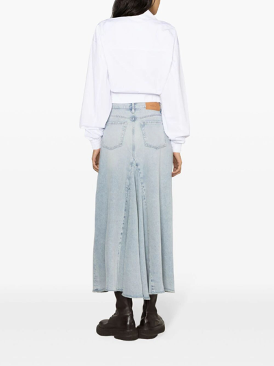Shop Seven For All Mankind Western Maxi Skirt Pricila In Blue