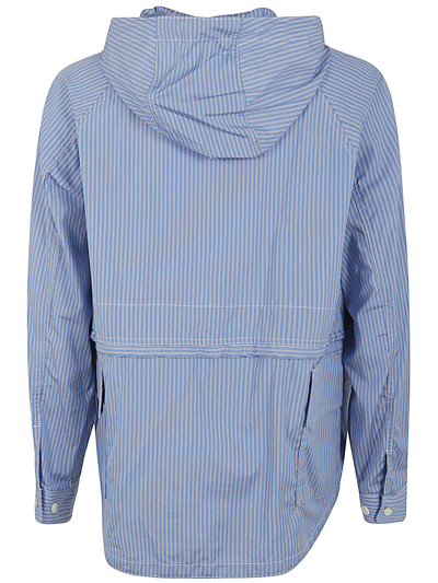 Shop Comme Des Garçons Homme Deux Hooded Shirt Jacket In Blue