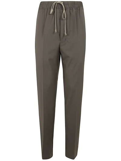 Shop Rick Owens Drawstring Slim Long Trousers In Grey