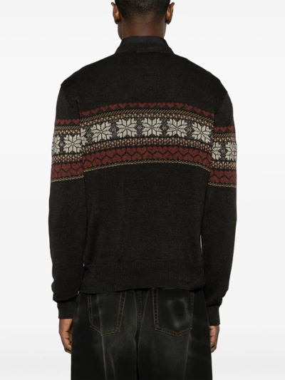 Our Legacy Base Crewneck Sweater Roundneck Patterned In Pink & Purple