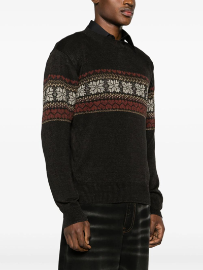 Our Legacy Base Crewneck Sweater Roundneck Patterned In Pink & Purple