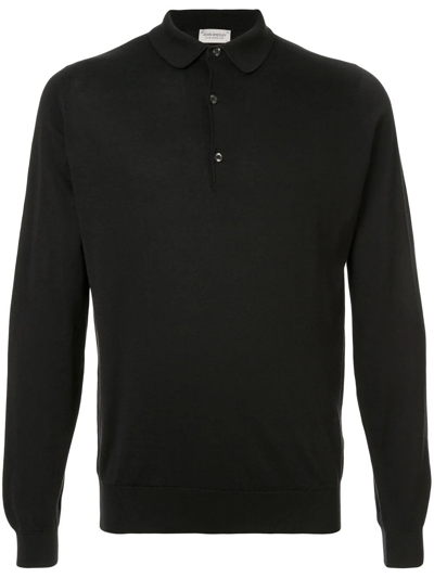 Shop John Smedley Bradwell Long Sleeves Shirt In Black
