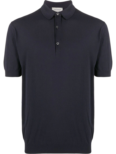 Shop John Smedley Adrian Short Sleeves Shirt In Blue