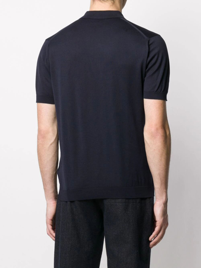 Shop John Smedley Adrian Short Sleeves Shirt In Blue