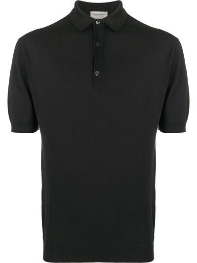Shop John Smedley Adrian Short Sleeves Shirt In Black