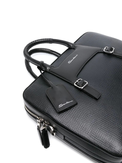 Shop Santoni Briefcase In Black