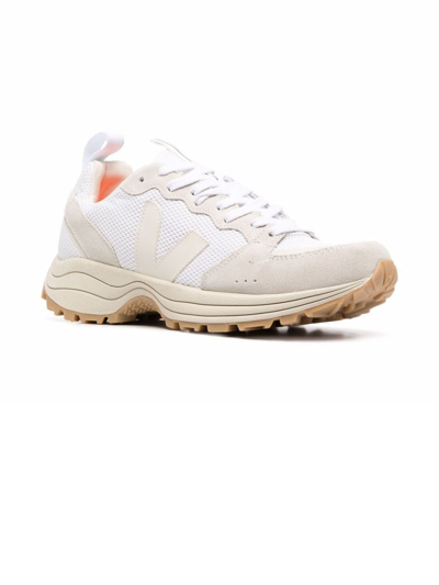 Shop Veja White And Beige Venturi Chunky Sneakers