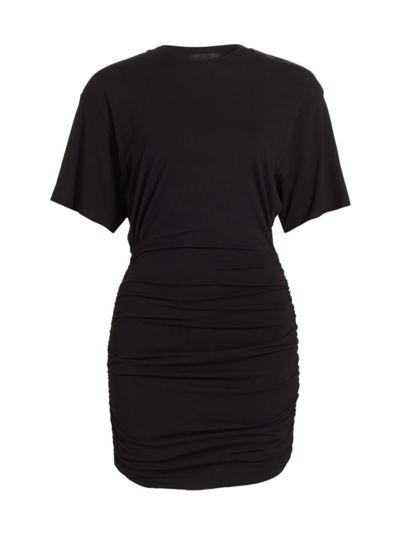 Shop Atm Anthony Thomas Melillo Women's Ruched Matte Jersey Minidress In Black