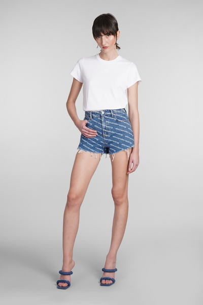 Shop Alexander Wang Shorts In Blue Cotton