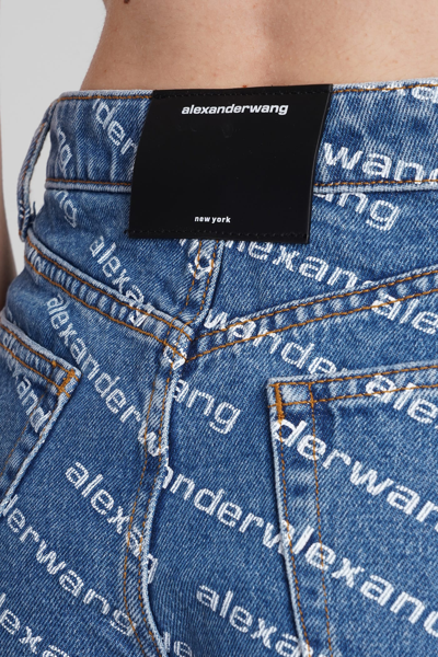 Shop Alexander Wang Shorts In Blue Cotton