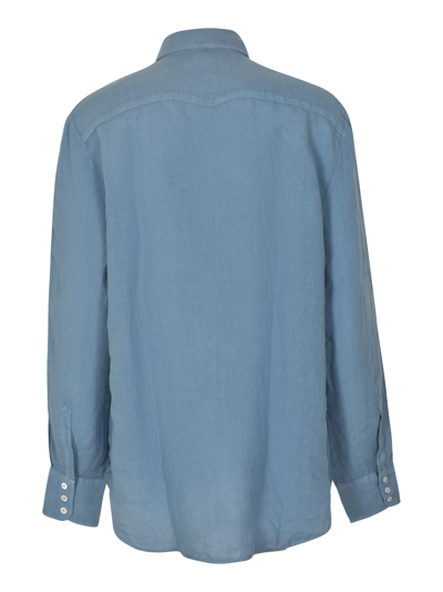 Shop Massimo Alba Regular Plain Formal Shirt In Cerulean