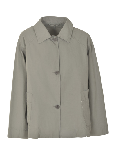 Shop Casey Casey Patched Pocket Buttoned Plain Shirt In Light Grey