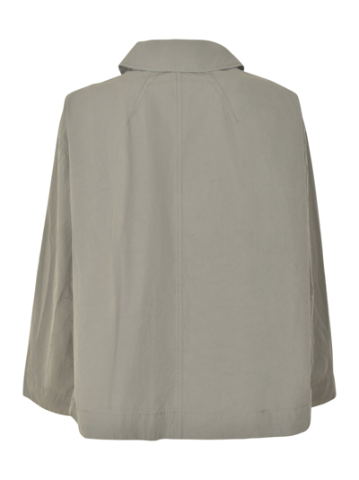 Shop Casey Casey Patched Pocket Buttoned Plain Shirt In Light Grey